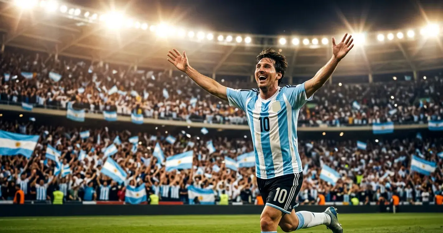 Lionel Messi celebra su gol que le convierte en máximo goleador histórico de los Mundiales